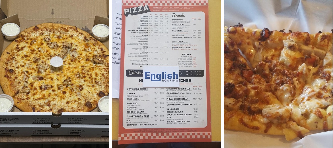 Teenas Pizza Menu